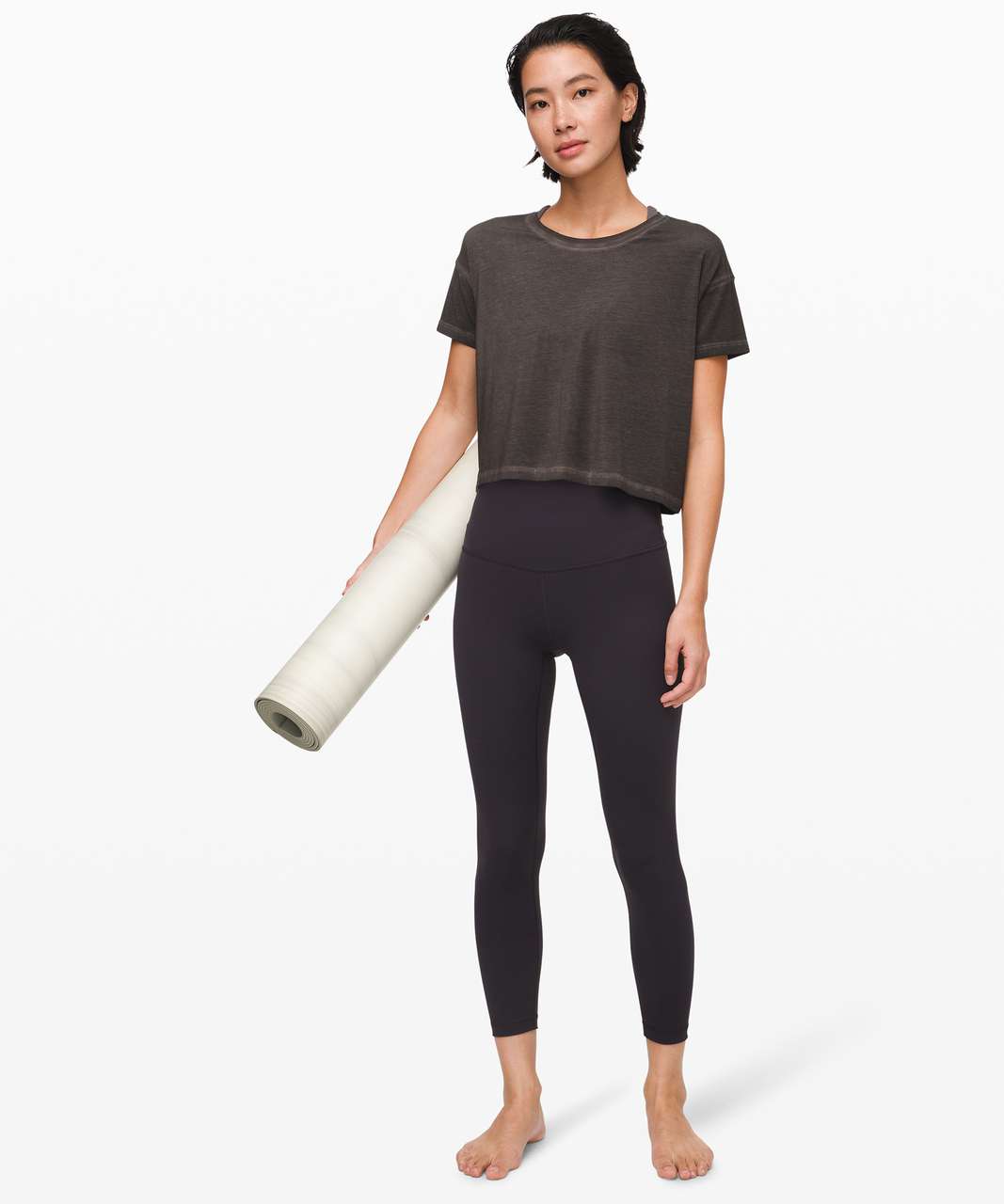 Lululemon Cates Crop Tee *Fade - Washed Black