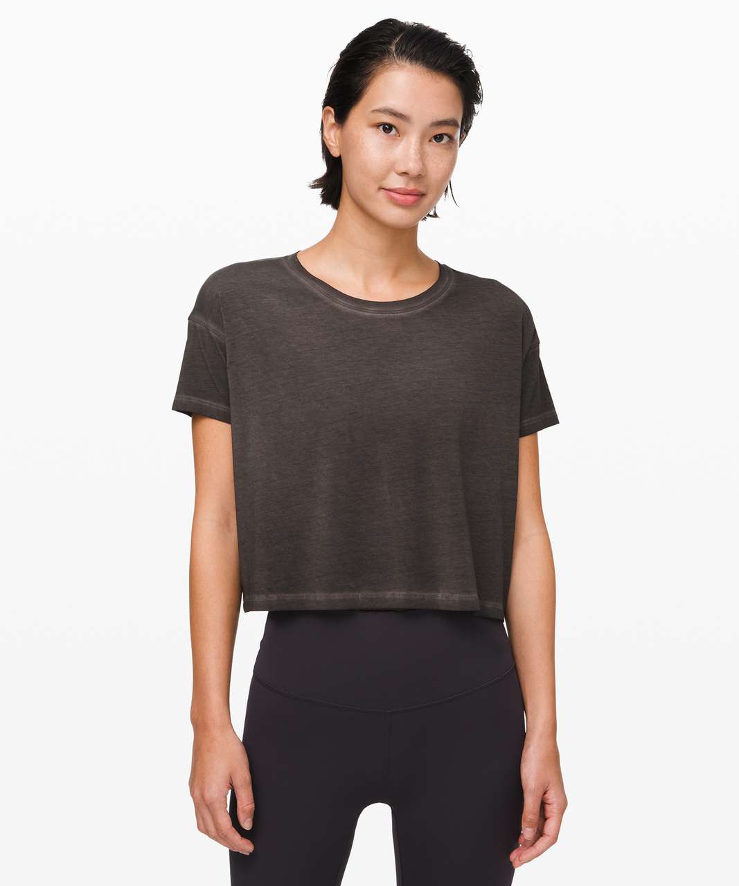 Lululemon Cates Crop Tee *Fade - Washed Black