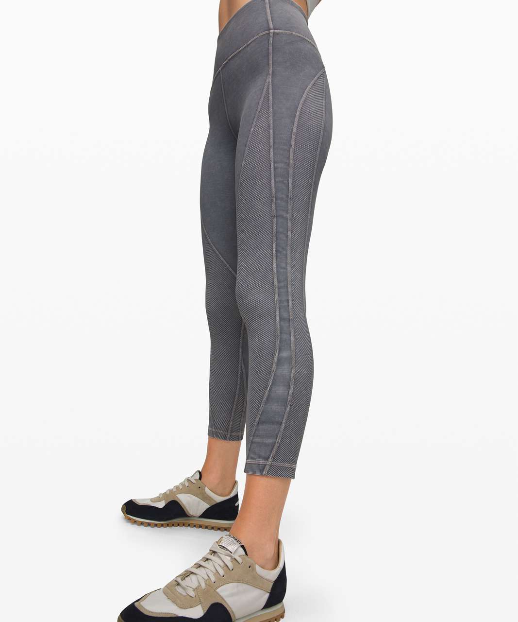 Lululemon Wunder Under Crop 23 *Ribbed - Washed Moon Blue - lulu