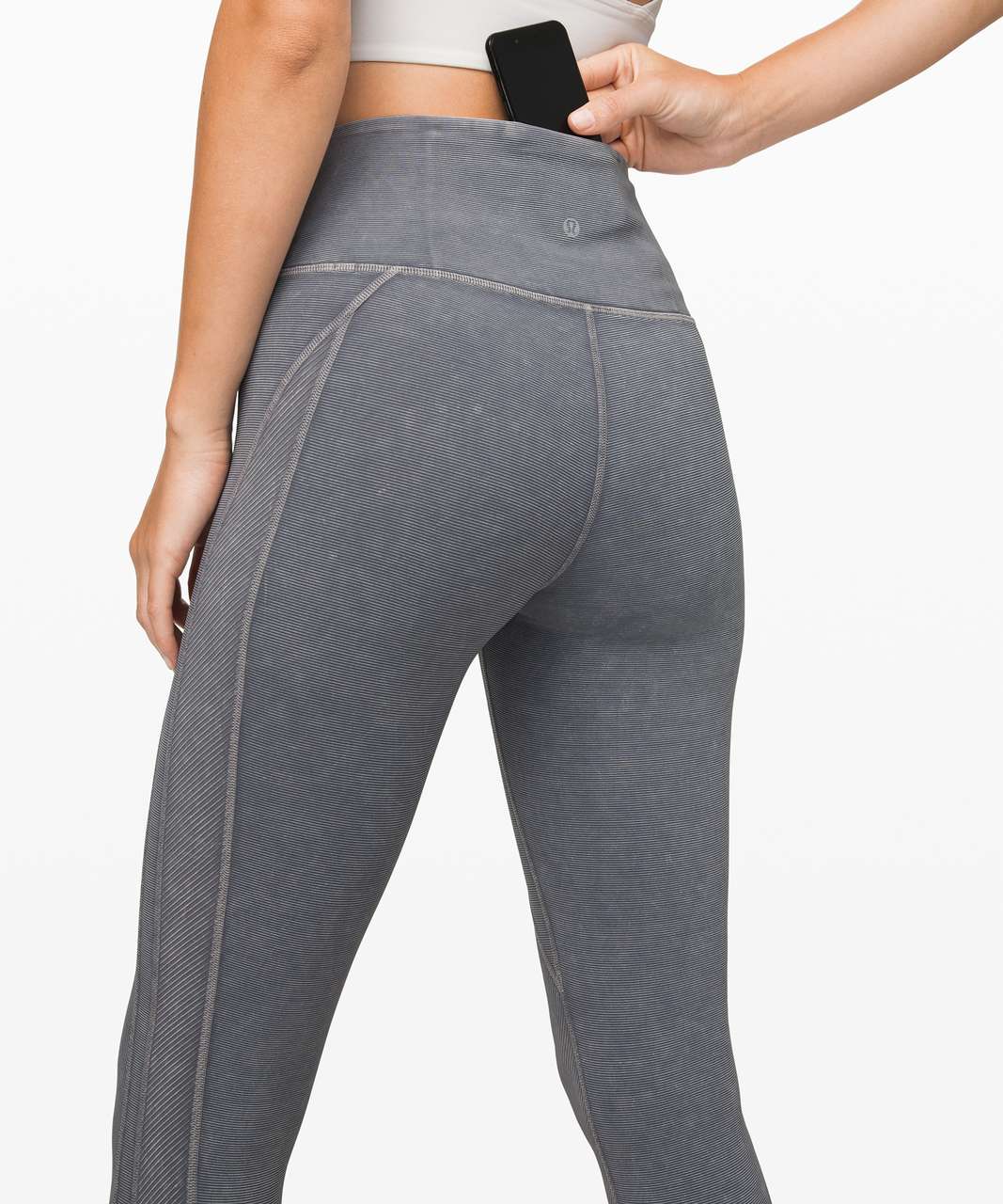 Lululemon Wunder Under Crop 23" *Ribbed Snow Washed - Washed Luna