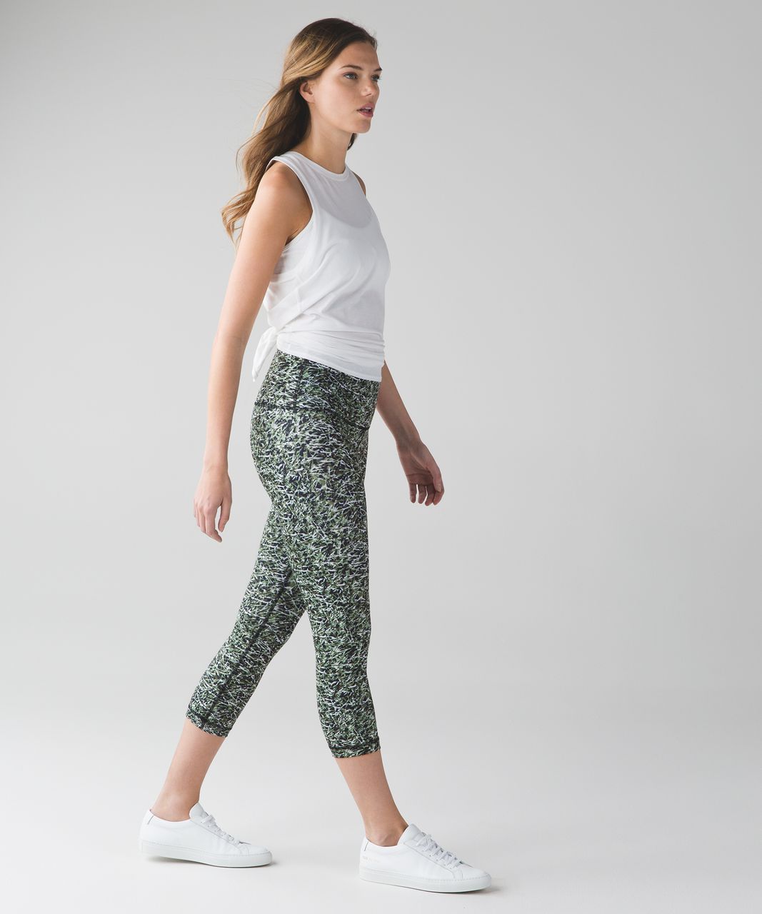 Lululemon Wunder Under Crop (Hi-Rise) (Full-On Luxtreme) - Mini Ripple  Desert Olive Fatigue Green - lulu fanatics