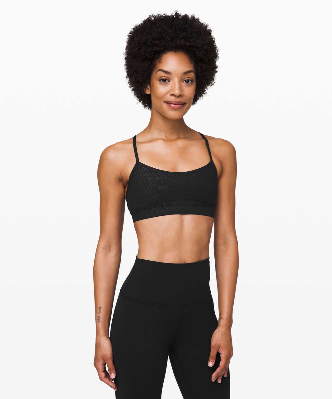 Lululemon Flow Y Bra *Nulu - Polar Shift Emboss Black - lulu fanatics