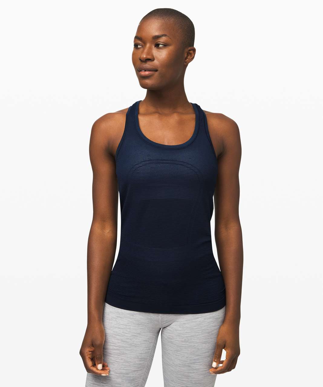 Lululemon Swiftly Speed Racerback *Sheer Stripe - True Navy / True Navy ...