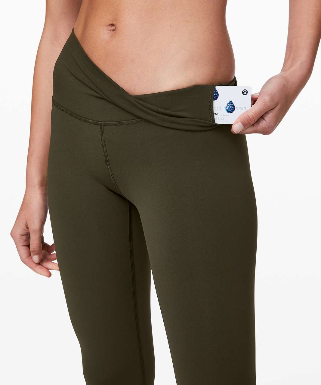 lululemon athletica, Pants & Jumpsuits, Lululemon Wunder Under Crop  Hirise Mini Ripple Desert Olive Fatigue Green 8