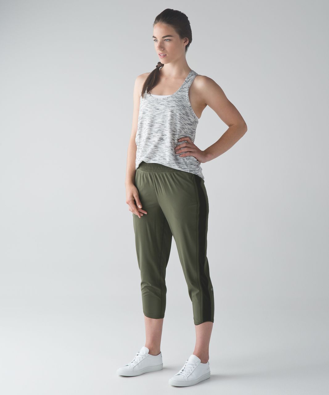 Lululemon For Love Crop - Fatigue Green / Black