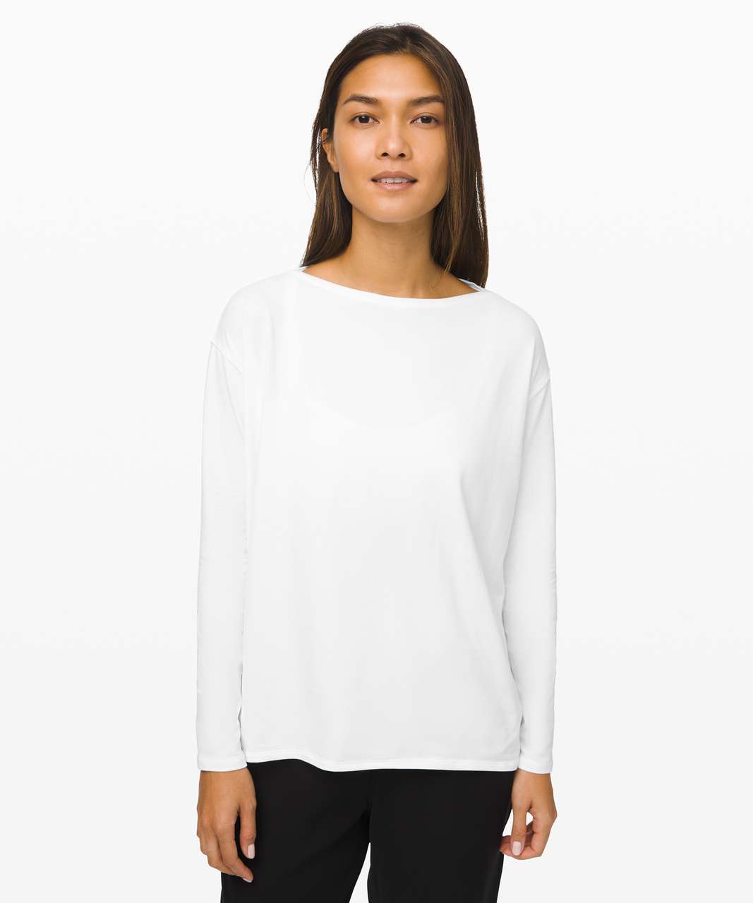 Lululemon Nulu Relaxed-Fit Yoga Long Sleeve Shirt - White Opal - lulu  fanatics