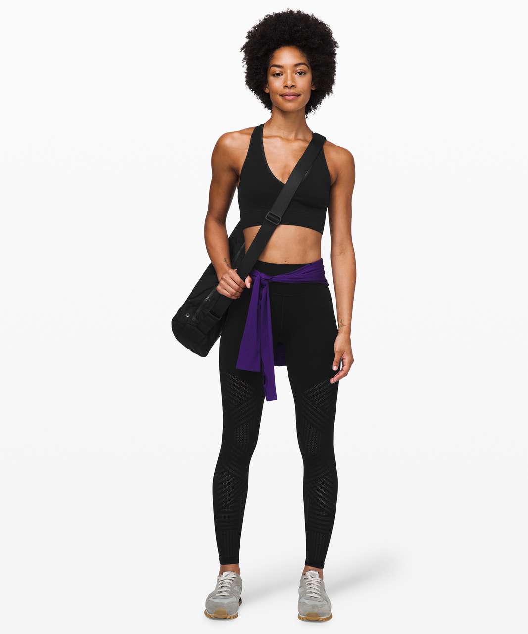 Lululemon Reveal Tight *Mesh Stripes - Black - lulu fanatics