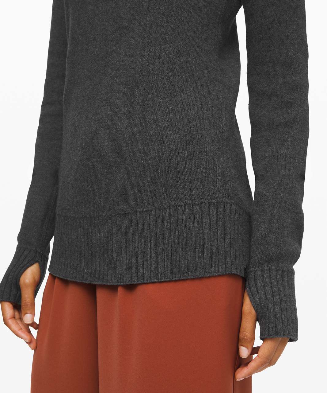 Lululemon Still Lotus Sweater *Reversible - Heathered Black / Heathered Titanium / Heathered Black