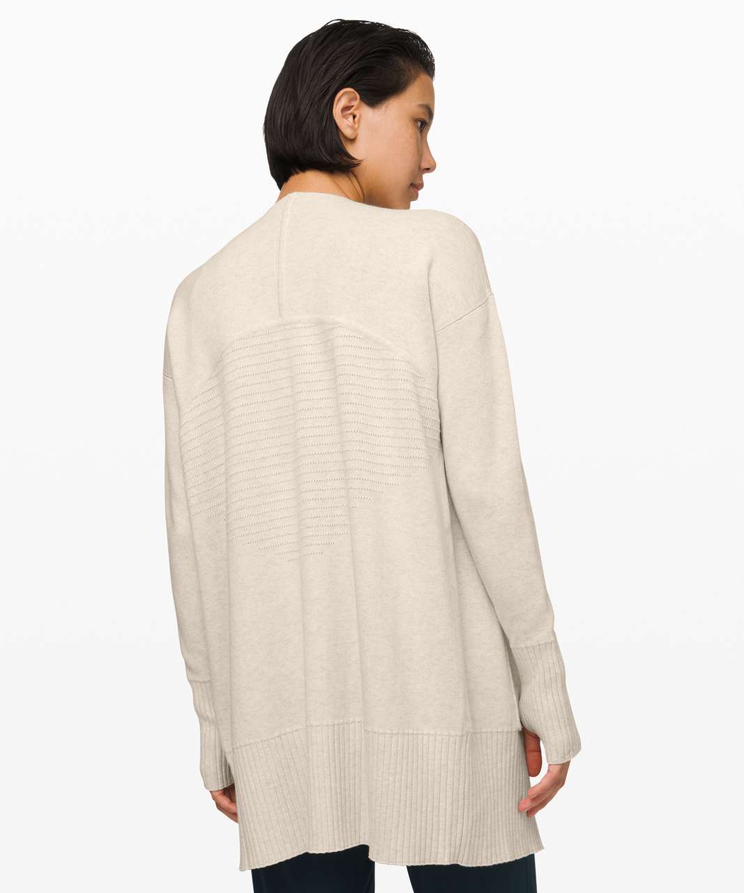 Lululemon Still Lotus Wrap *Reversible - Heathered Light Ivory / Heathered Fawn