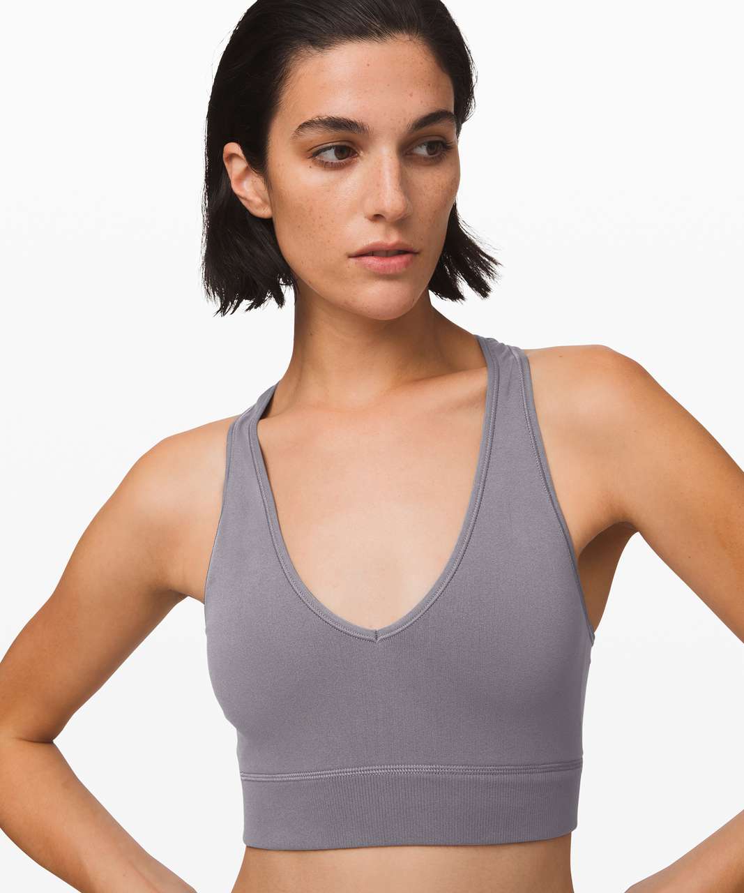 Lululemon Reveal Bra *Mesh Stripes - Titanium - lulu fanatics