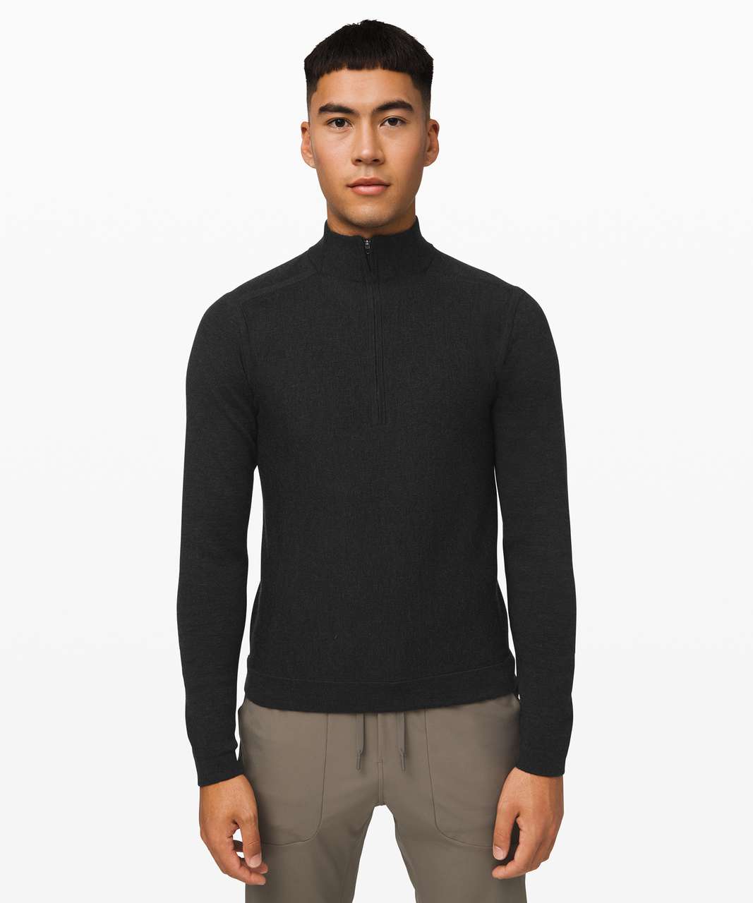 Lululemon Surge Half Zip - Heathered Black - lulu fanatics