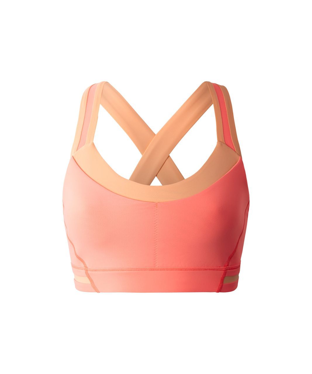 Lululemon Rack Pack Bra Solid Orange Peach Neon Cross Back Sports Bra Size 4