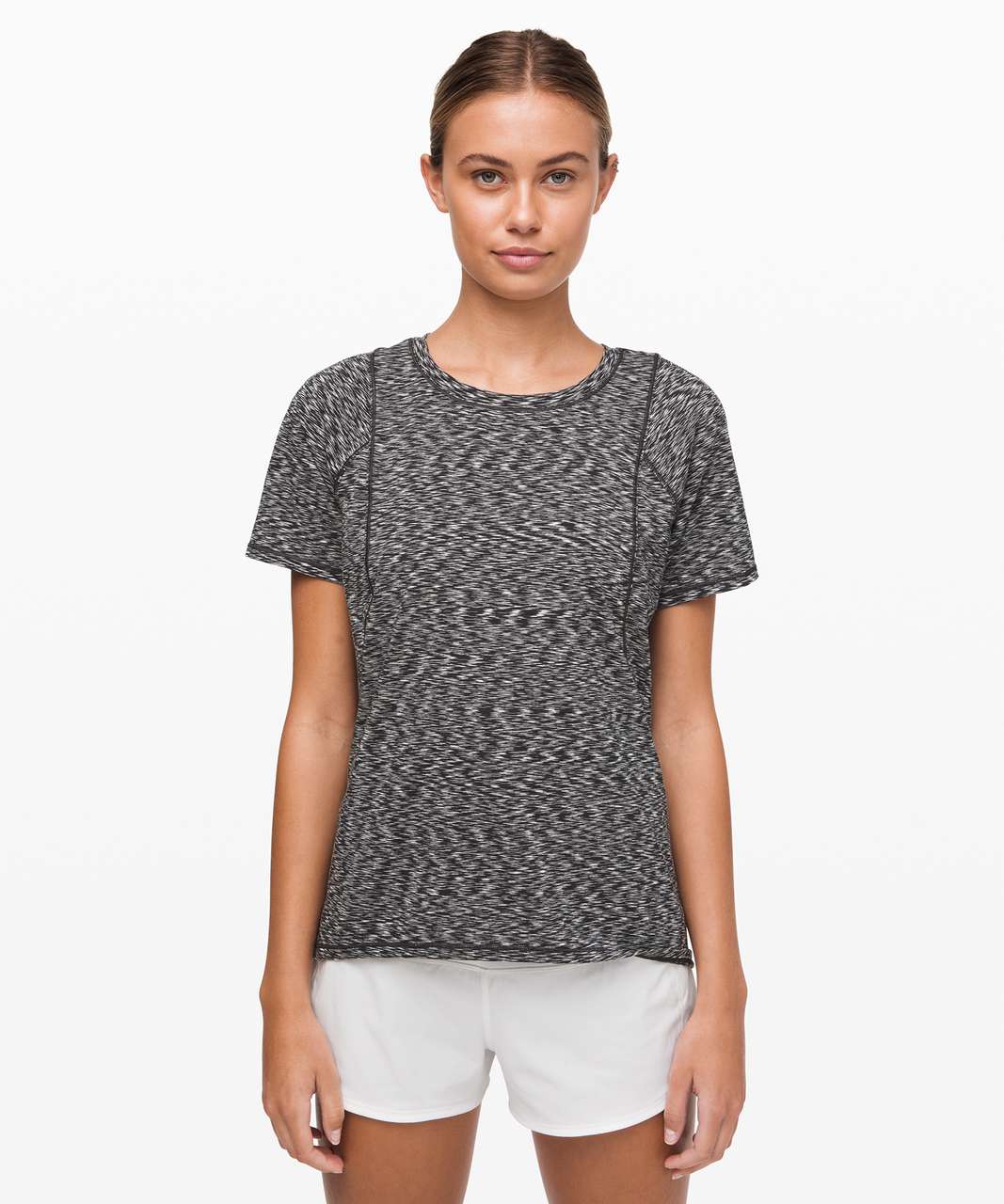 Lululemon Make Miles Count Short Sleeve - Spaced Out Space Dye Black White