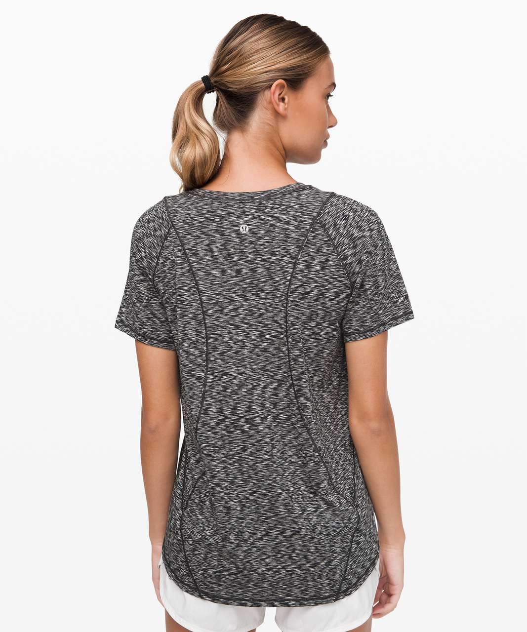 Lululemon Make Miles Count Short Sleeve - Spaced Out Space Dye Black White