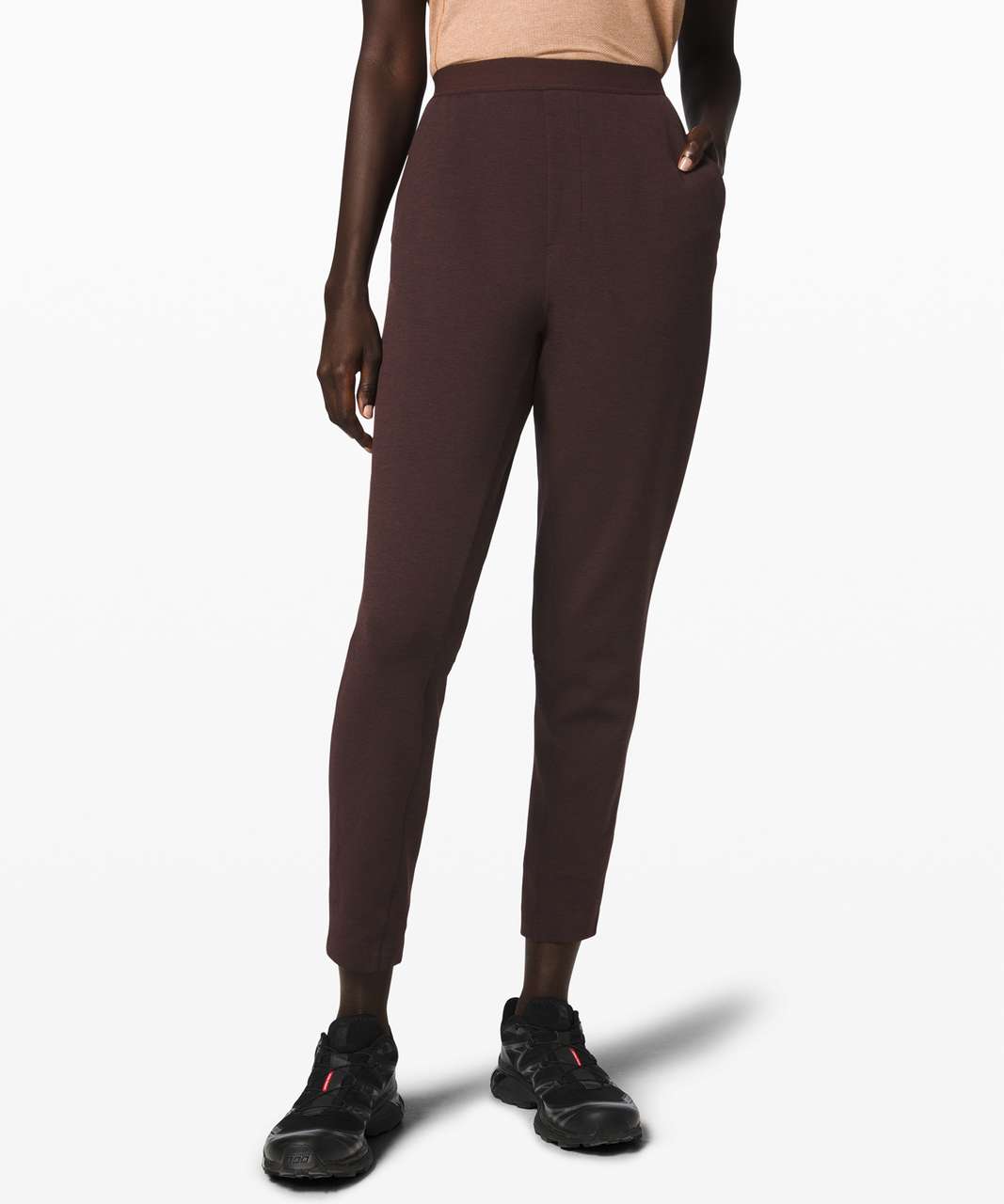 LULULEMON Esker Jogger LAB Women's Pants Size 12 Brick Red/Black NEW w/Tags  $178