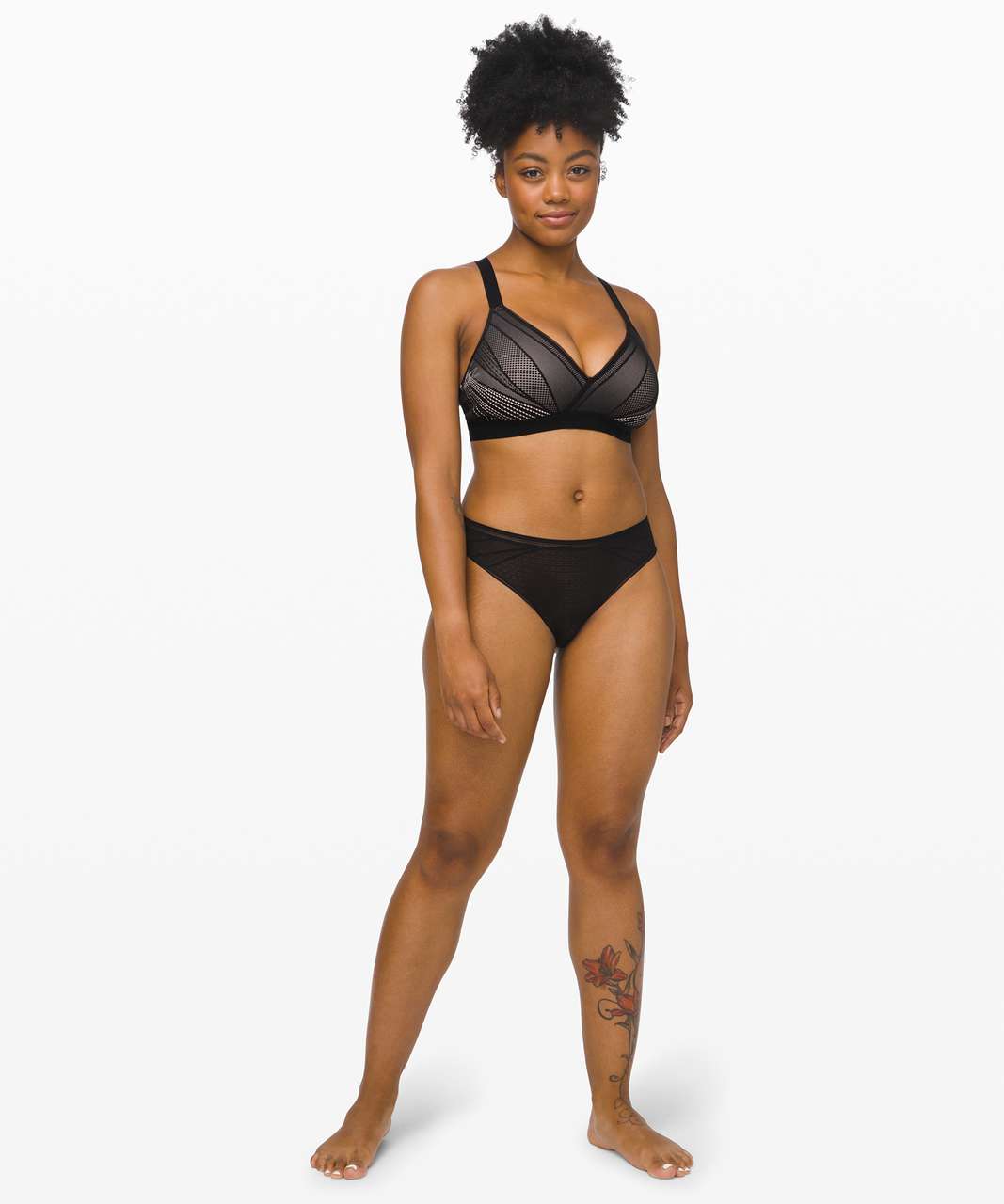 Lululemon Awake to Lace Bra - Black / Barely Beige