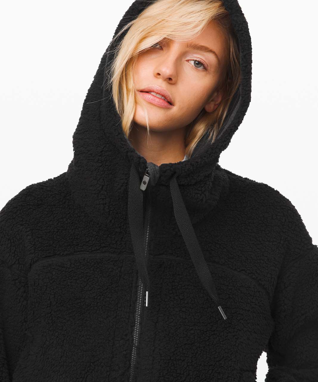 Lululemon Short Sweet and Sherpa Jacket - Heathered Core Black / Black