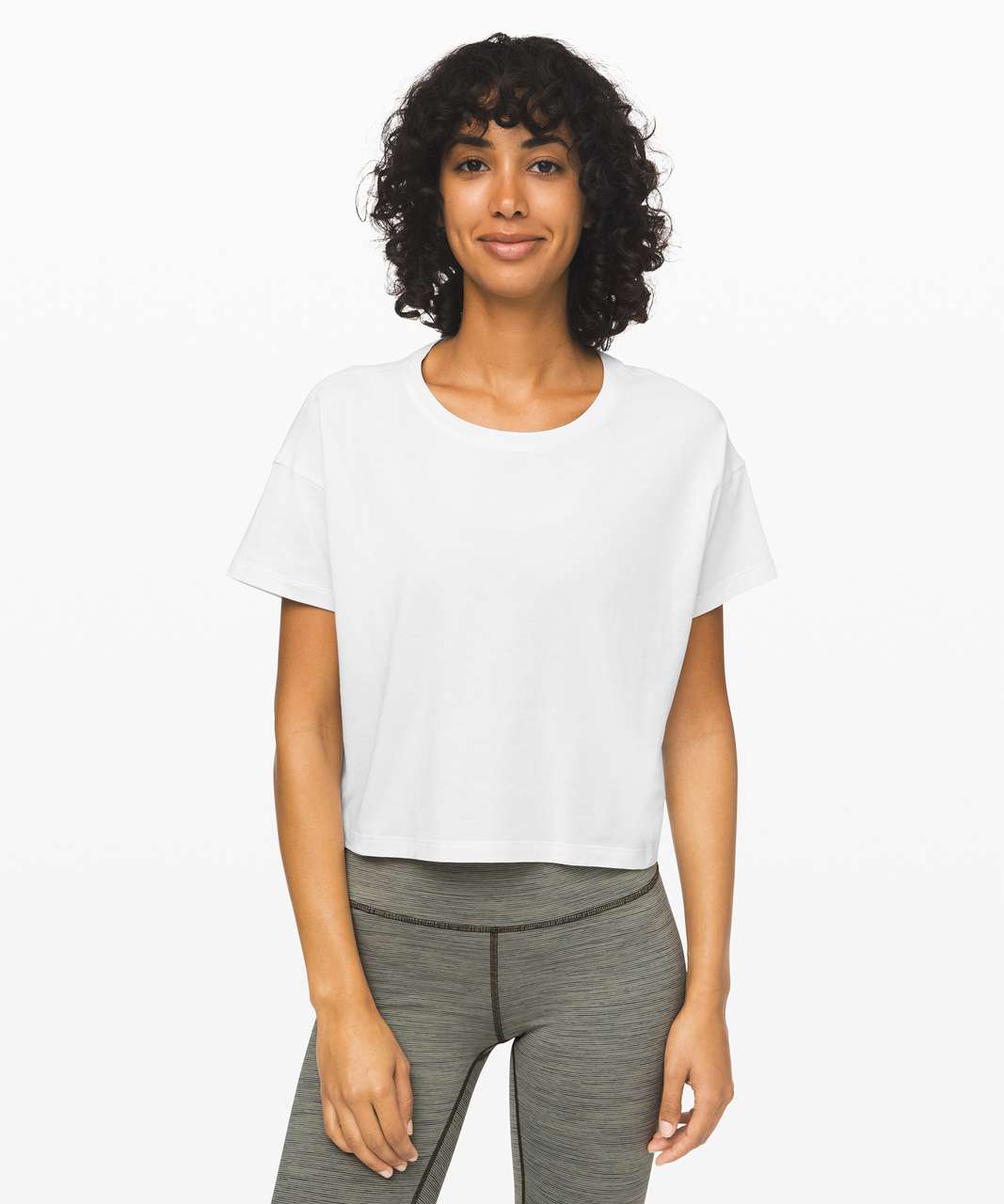 Lululemon Cates Crop Tee - Alpine White 