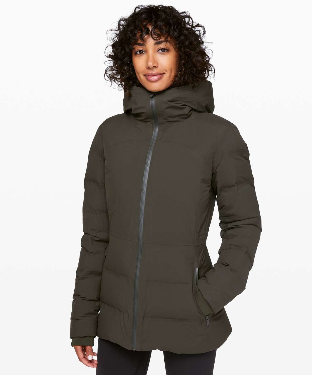 Lululemon Down For It Jacket - Dark Olive - lulu fanatics