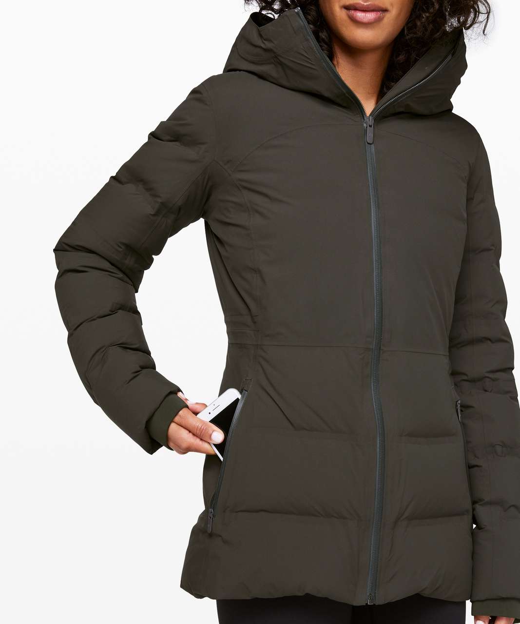 Lululemon Sleet Street Jacket - Dark Olive - lulu fanatics