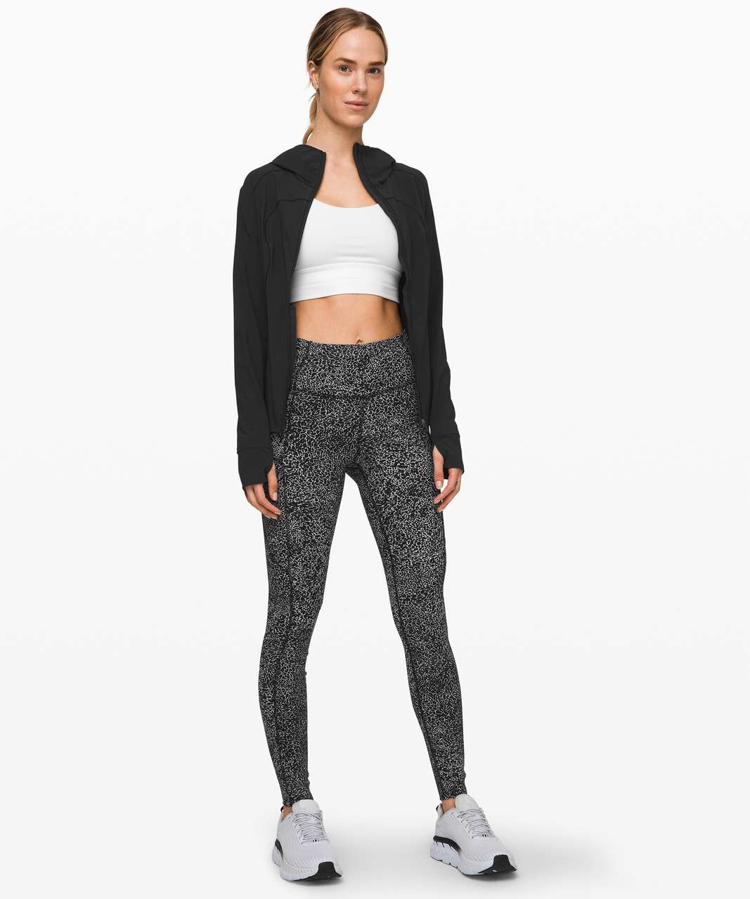 Lululemon Fast and Free Tight 28 *Non-Reflective - Polar Shift Ice Grey  Black - lulu fanatics