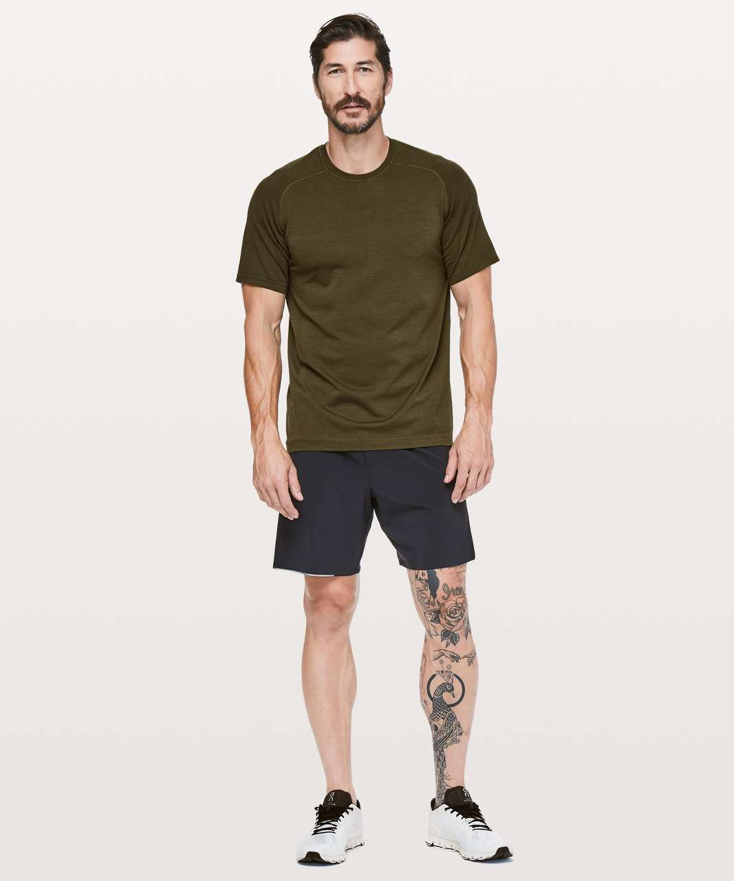 Lululemon Metal Vent Tech Short Sleeve - Dark Olive / Utilitarian