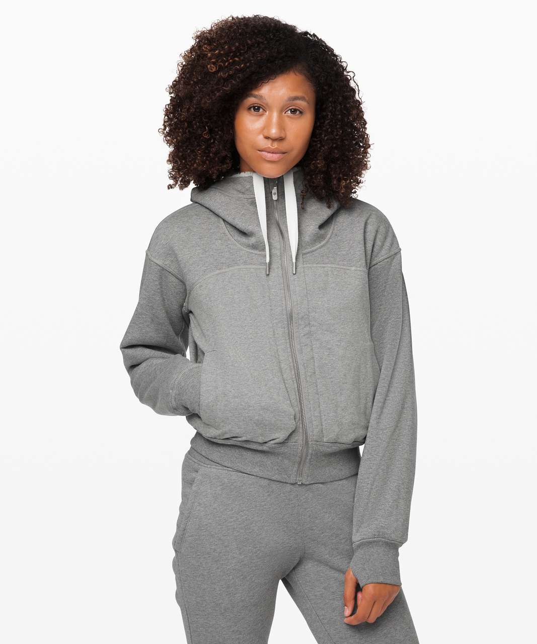 Lululemon Short Sweet and Sherpa Jacket - Heathered Core Medium Grey ...