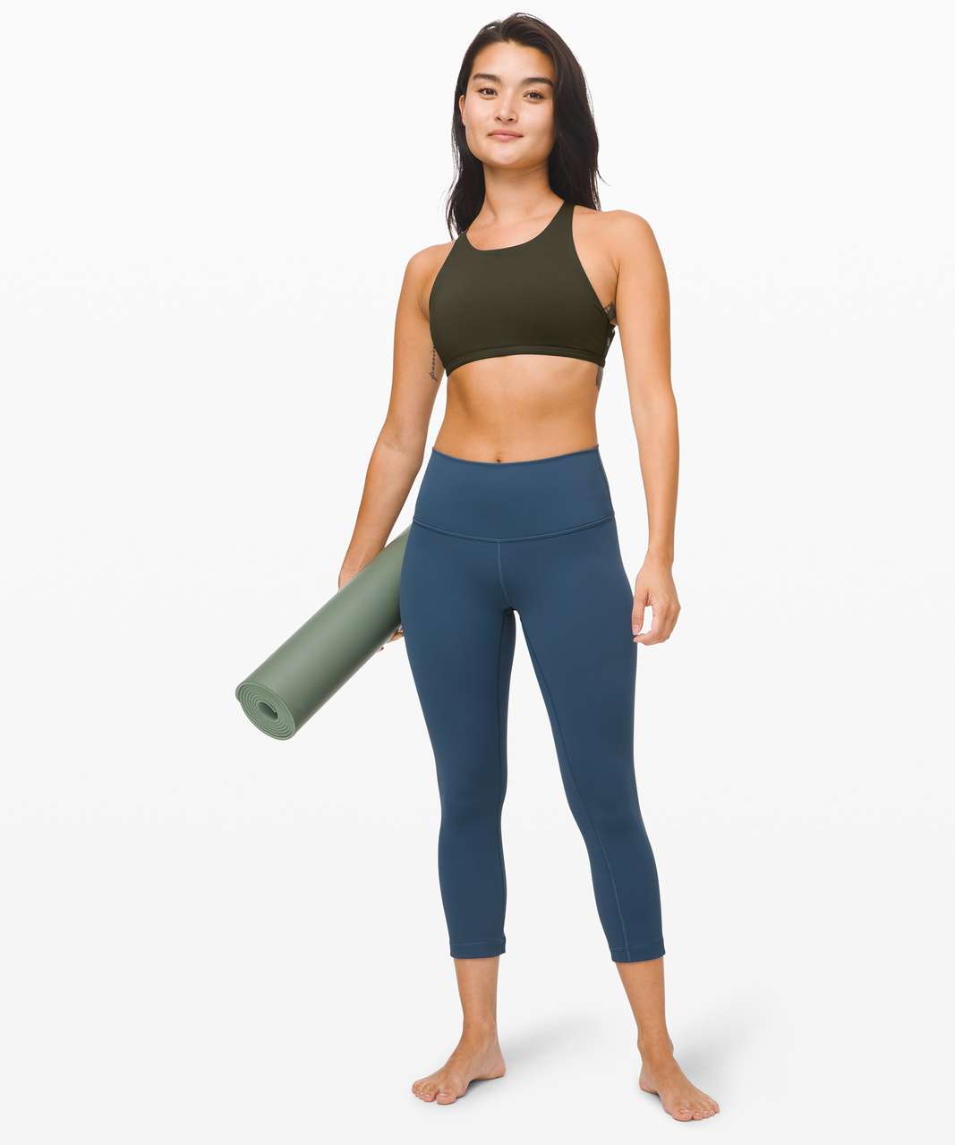 Lululemon Free To Be Bra *Wild High Neck - Dark Olive - lulu fanatics