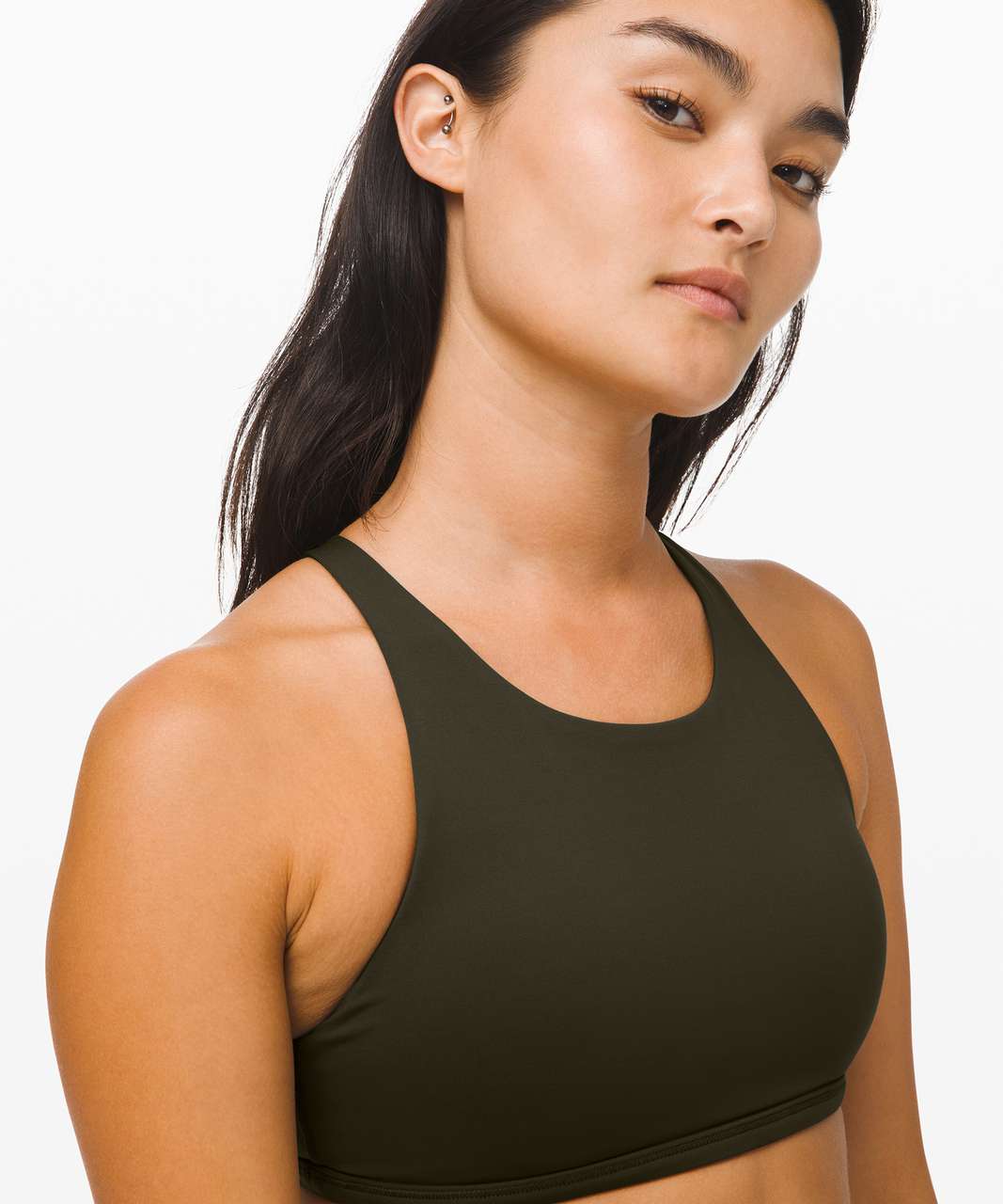 Lululemon Free To Be Bra *Wild High Neck - Dark Olive - lulu fanatics