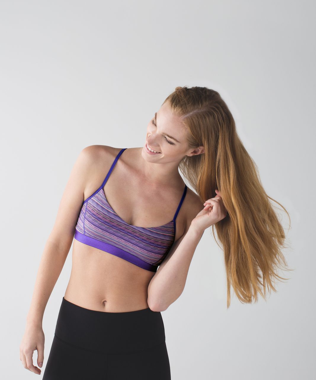 Lululemon Shala Bra - Space Dye Twist Iris Flower Pink Shell / Peach Fuzz / Iris Flower