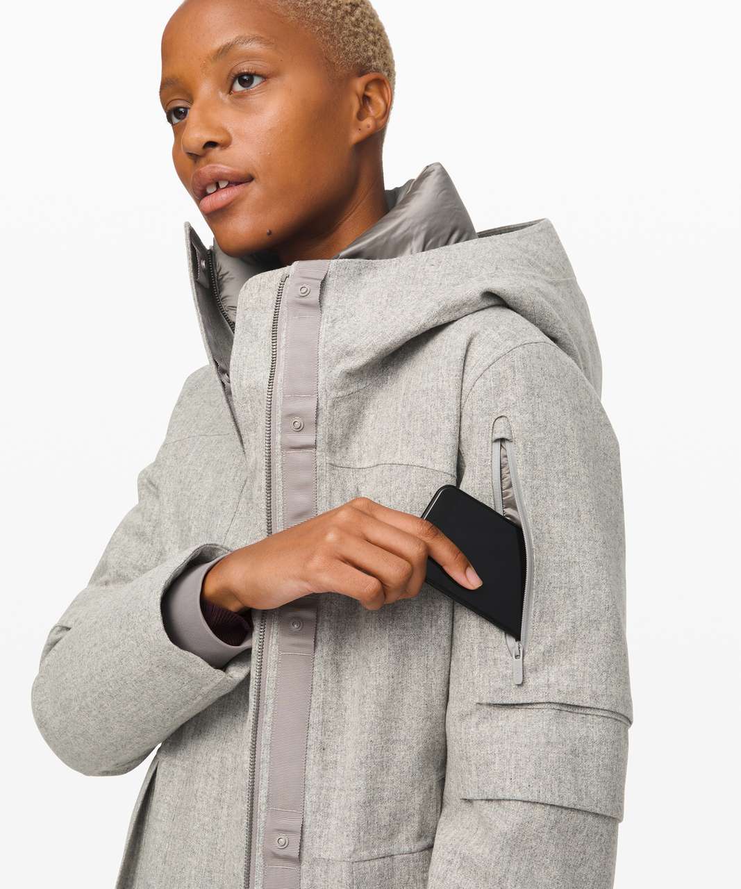 Lululemon Winter Warrior Parka *Wool - Heathered Silver Graphite