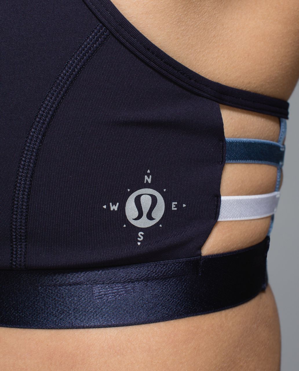 Lululemon Shala Bra - Naval Blue / Blue Denim / White