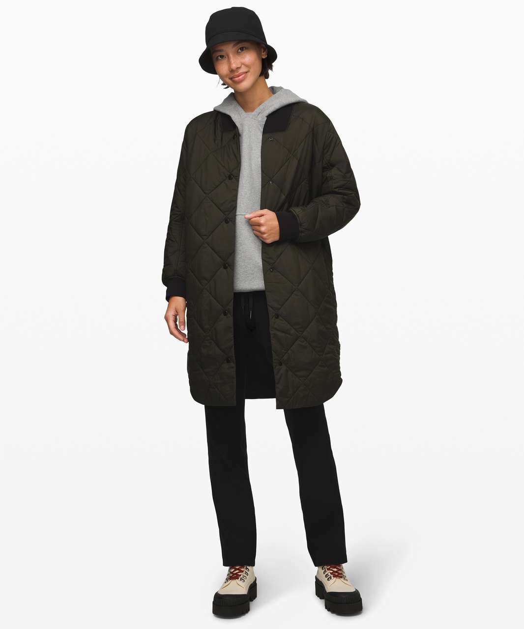 Lululemon Enough Puff Jacket - Dark Olive / Black