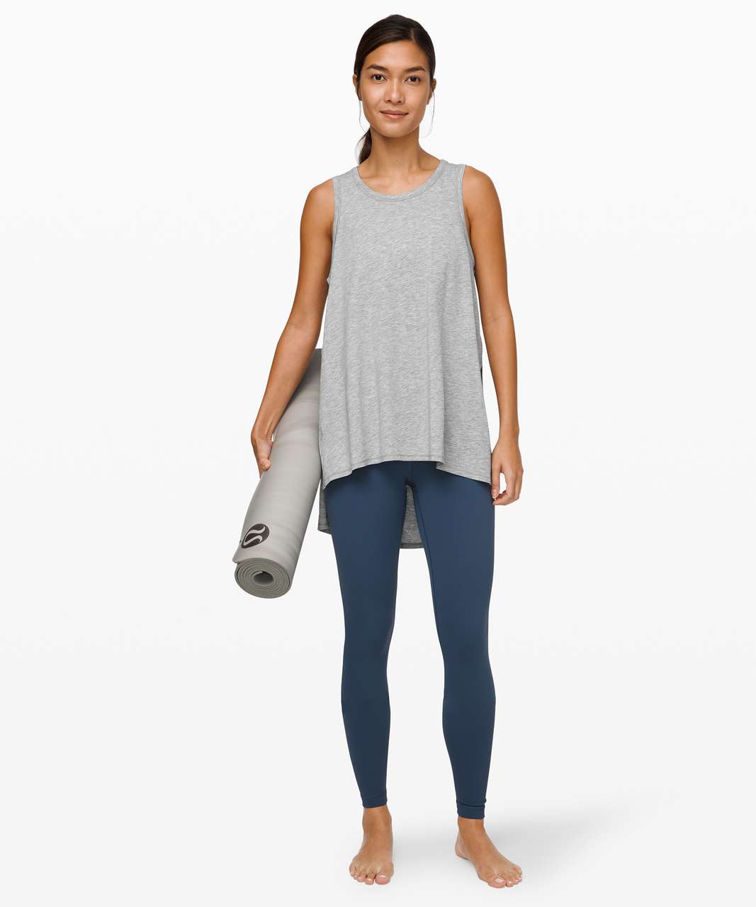 Lululemon Long for Length Tank - Heathered Core Light Grey