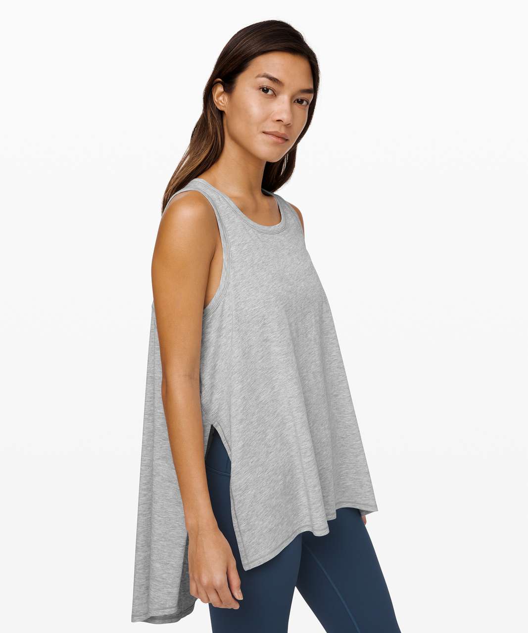 Lululemon Long for Length Tank - Heathered Core Light Grey