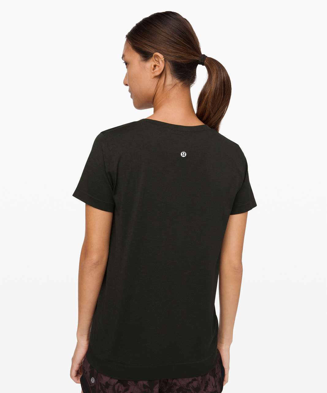 Lululemon Swiftly Relaxed Short Sleeve - Dark Olive / Black