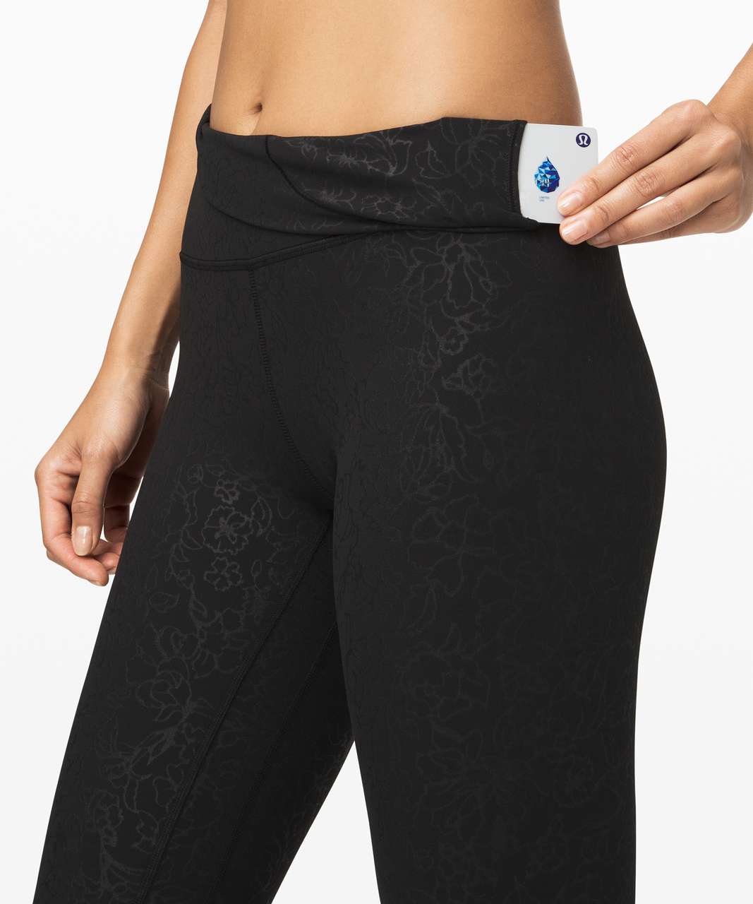 Lululemon Align Pant II 25 - Folk Floral Emboss Black Black - lulu fanatics