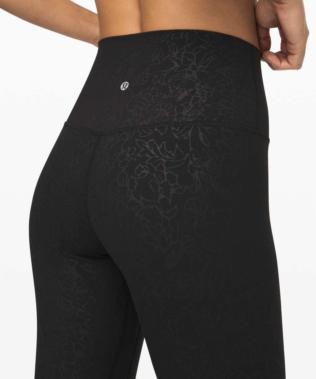 Lululemon Align Pant II 25 - Folk Floral Emboss Black Black - lulu fanatics