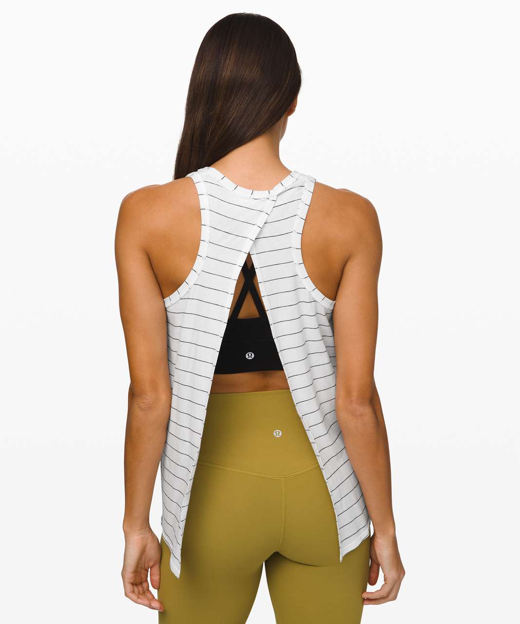 Lululemon All Tied Up Tank - Short Serve Stripe White Black