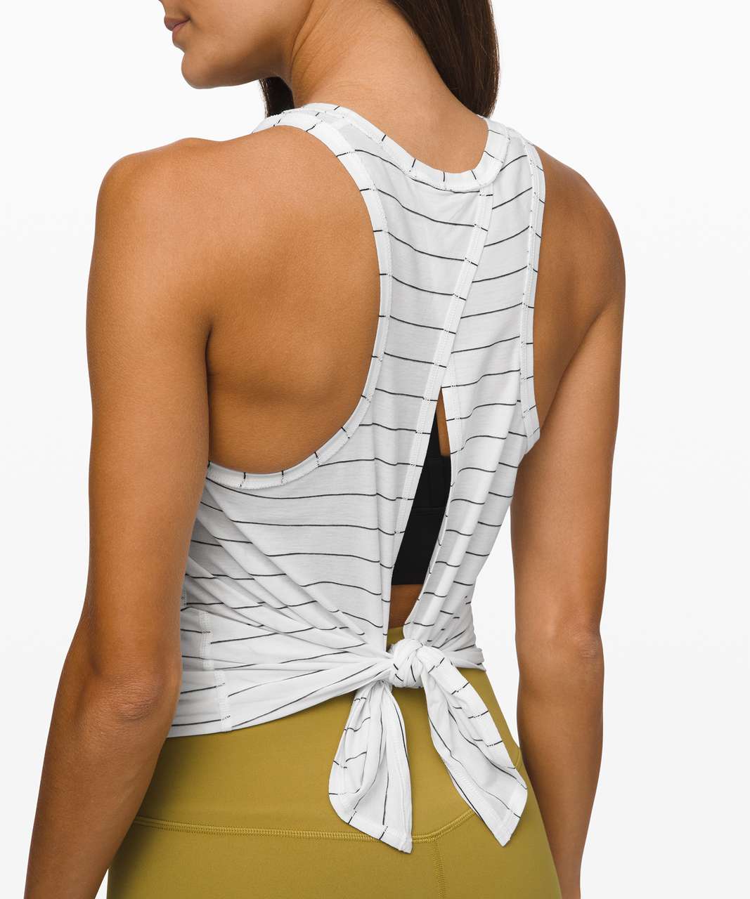 Lululemon All Tied Up Tank - Short Serve Stripe White Black