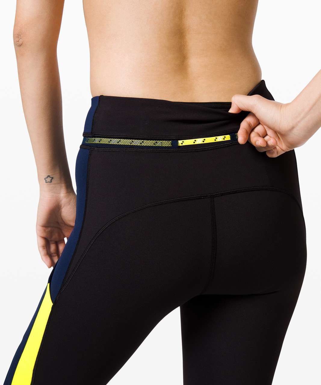 Lululemon Break New Ground Crop *lululemon x Roksanda - Black / True Navy / Sonic Yellow