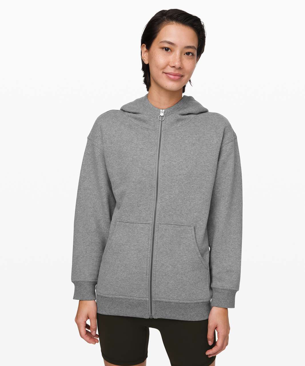 Lululemon All Yours Zip Hoodie - Heathered Core Medium Grey - lulu fanatics