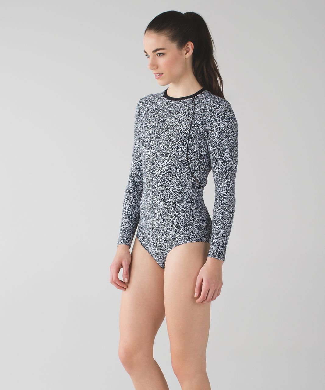 Lululemon &go Til Dawn Bodysuit - Flashback Static White Black