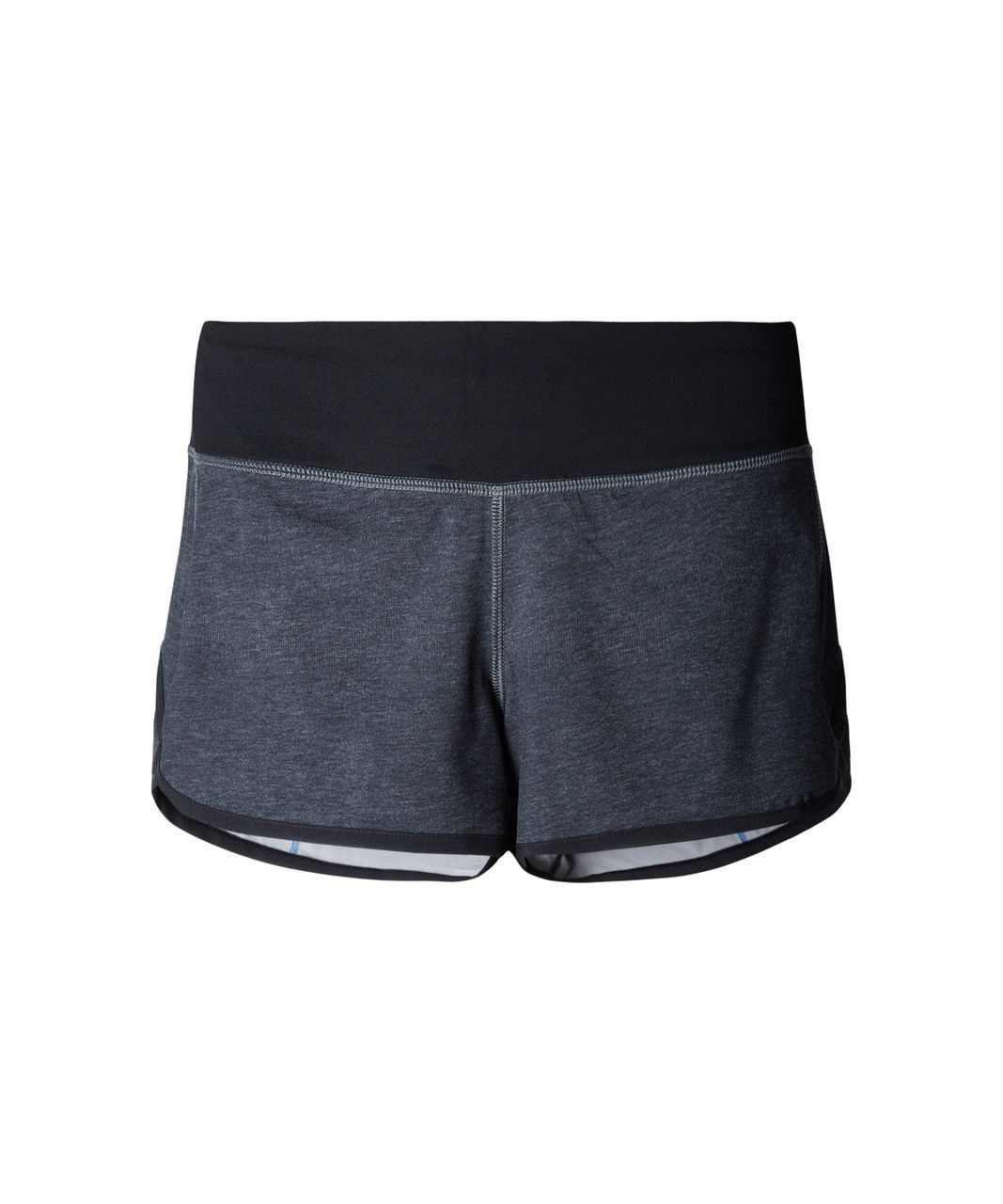 Lululemon Speed Short - Heathered Black / Black / Lakeside Blue