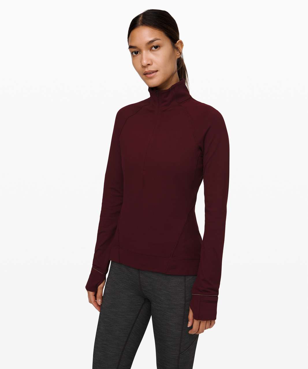 Lululemon Its Rulu Mock Neck Dress - Garnet - lulu fanatics