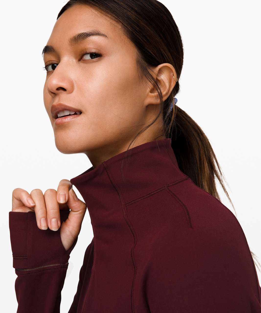 Lululemon Outrun the Elements 1/2 Zip - Garnet