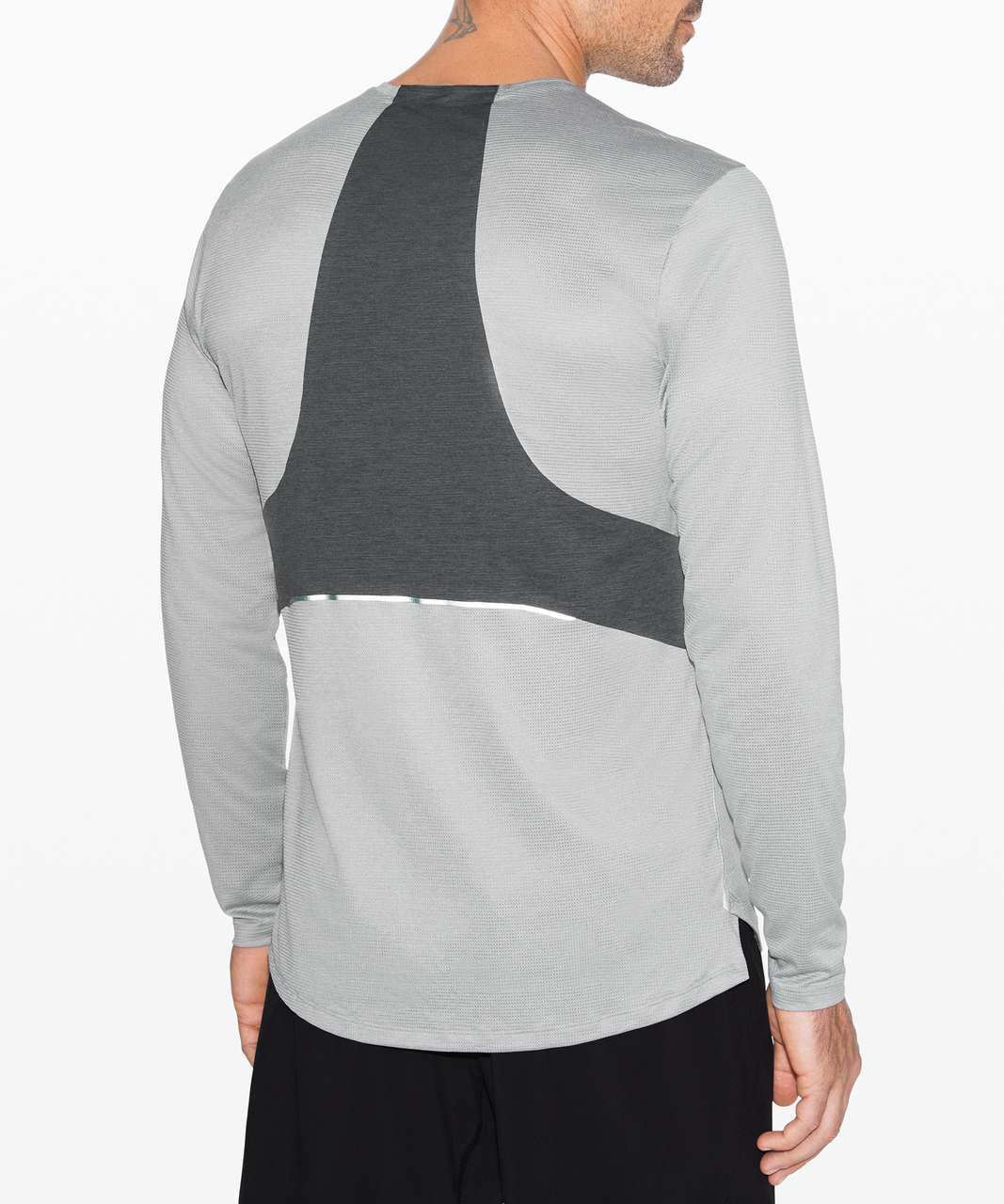 Lululemon Fast and Free Long Sleeve - Heathered Sea Salt / Heathered Obsidian