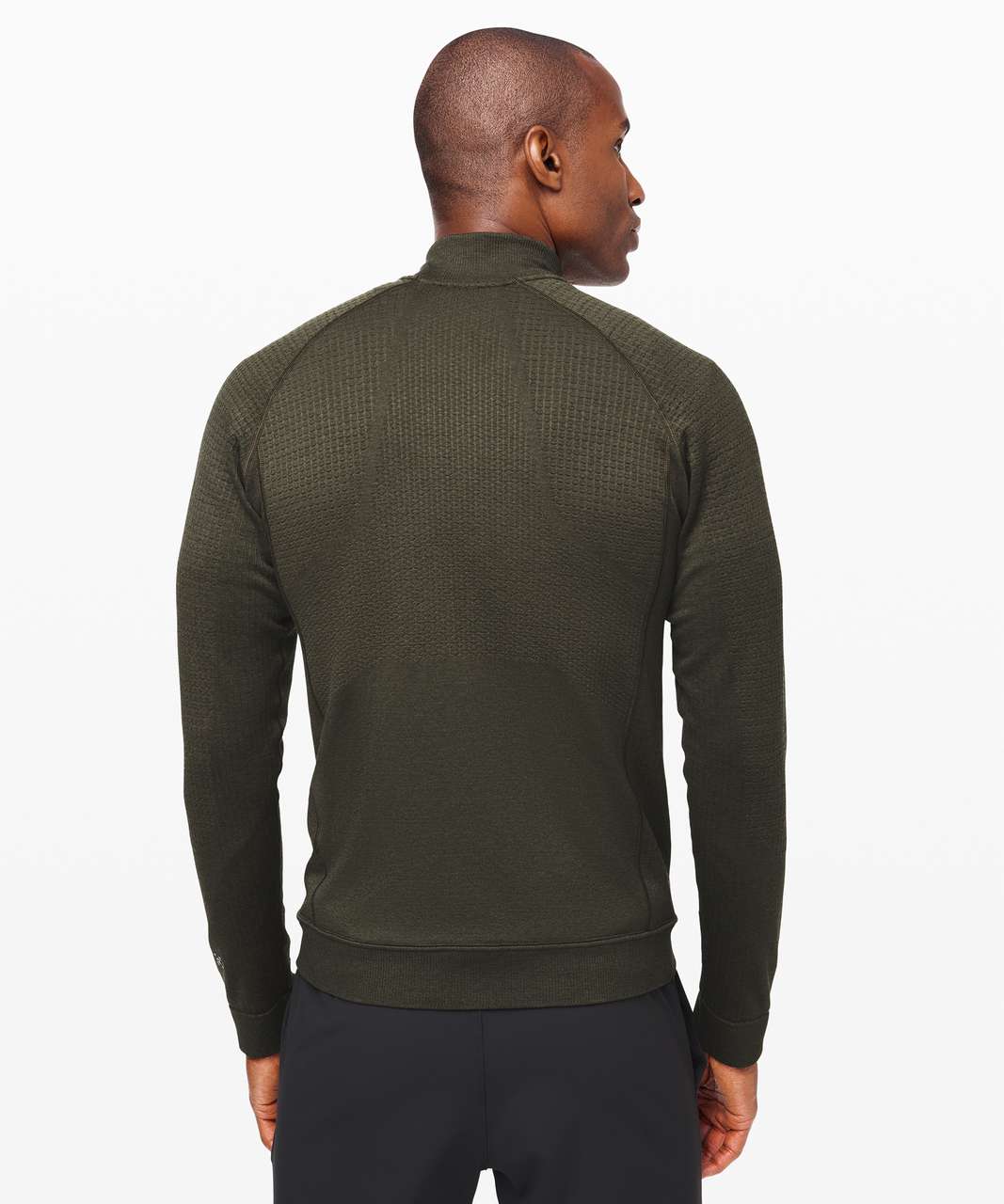 Lululemon Engineered Warmth Half Zip In Rainforest Green/rainforest Green