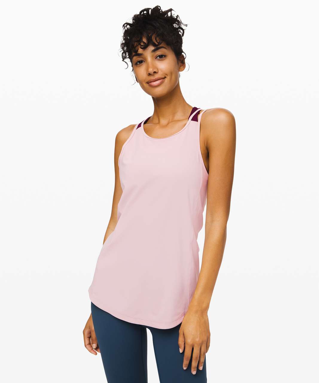 Lululemon Go For Double Tank - Smoky Blush - lulu fanatics