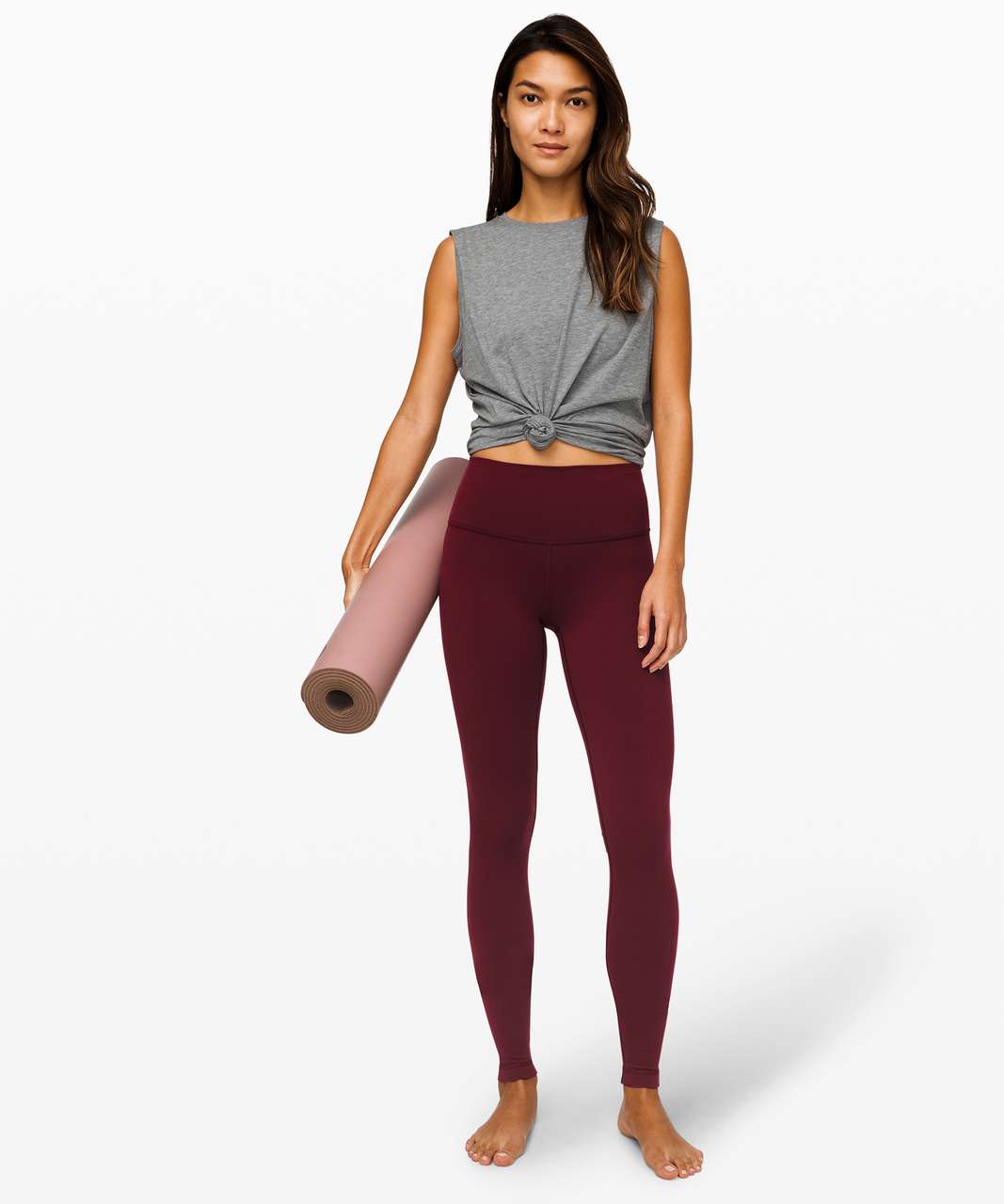 NWT Lululemon Wunder Under Lounge HR velvet Tight Sz 8 Garnet High